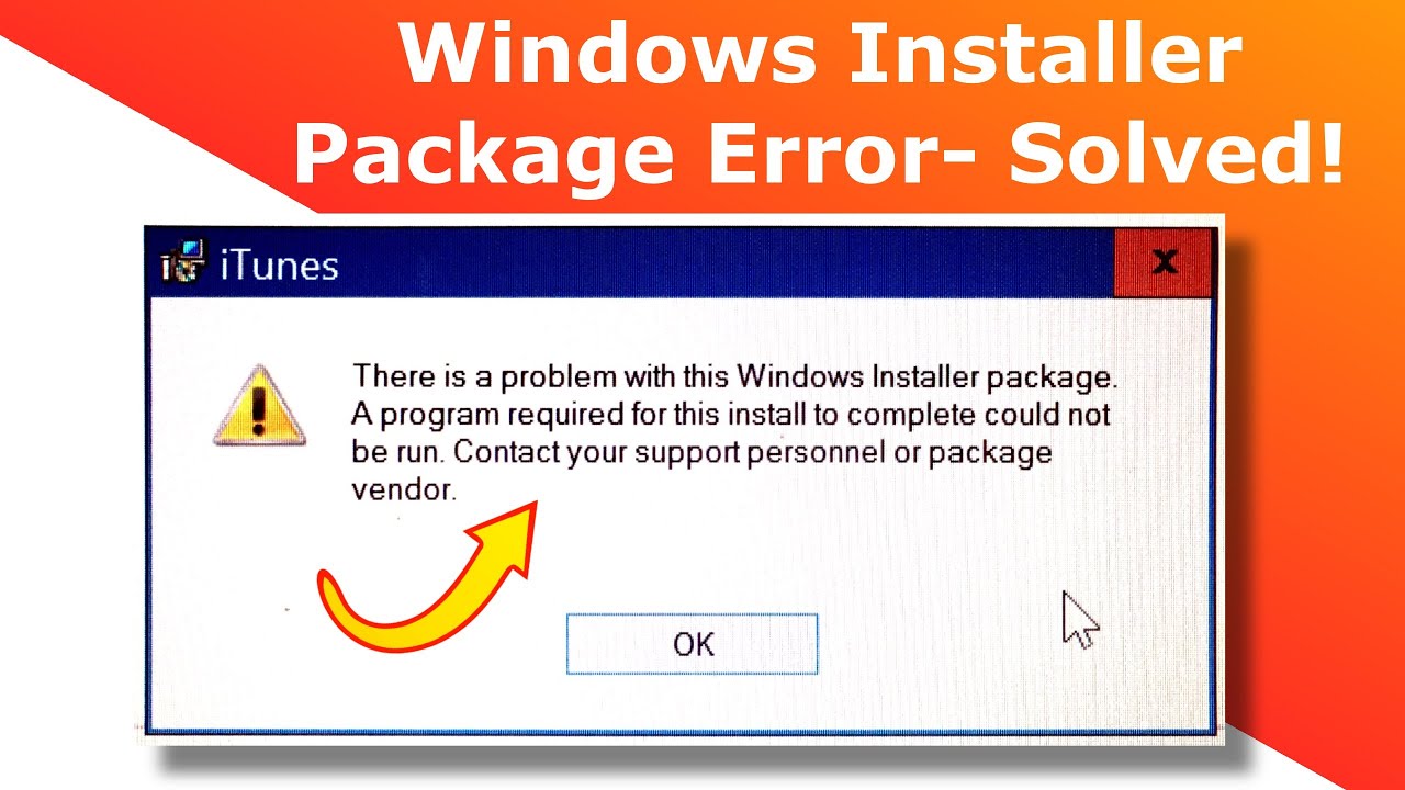 Windows installer itunes error